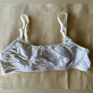 Young Girls Cotton Wirefree Bralette, Printed with Hooks - Yellow 32A